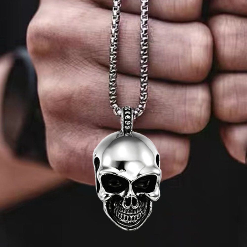 ❤️Fashion trendy skull Pendant necklace, N90201P153